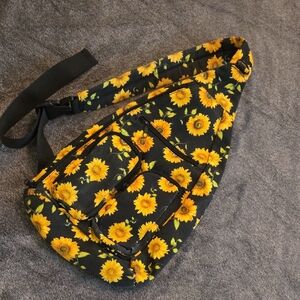 Sunflower Patterned Sling Backpack